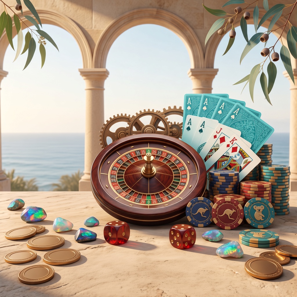 Casino table still life — roulette, cards and chips